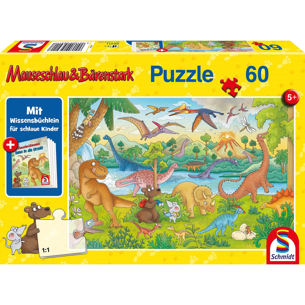 Puzzle Reise in die Urzeit 60 Teile mit Büchlein, 60 Teile