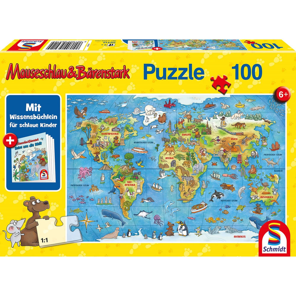 Puzzle Reise um die Welt, 100 Teile mit Büchlein