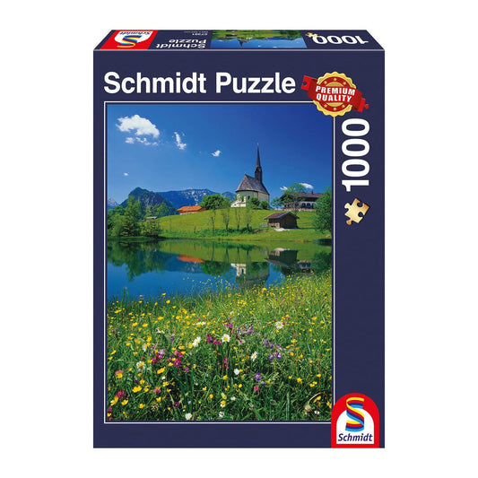 Puzzle Inzell, Einsiedlhof und Kirche St. Nikolaus, 1000 Teile