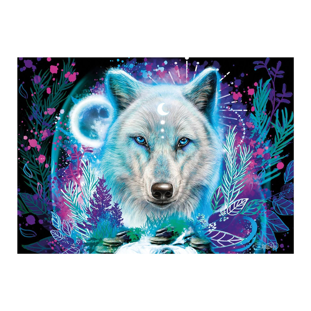 Puzzle Neon Arktis Wolf, 1000 Teile