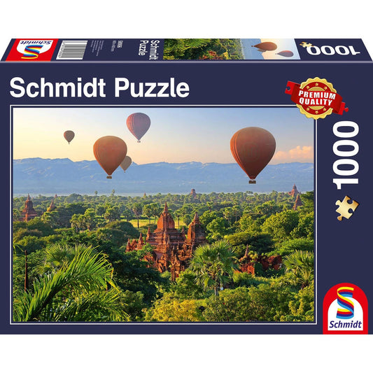 Puzzle Heissluftballons Mandalay Myanmar, 1000 Teile