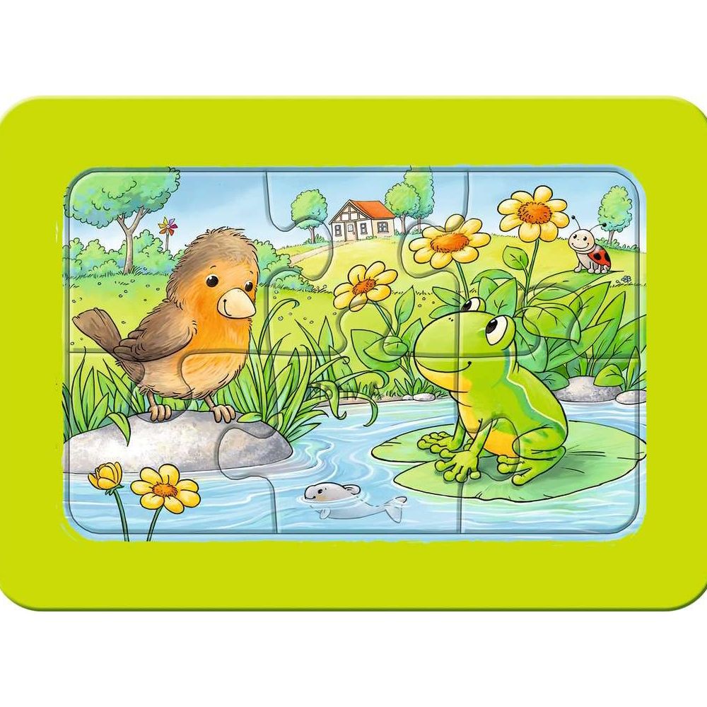 Puzzle Kleine Gartentiere, 3 x 6 Teile