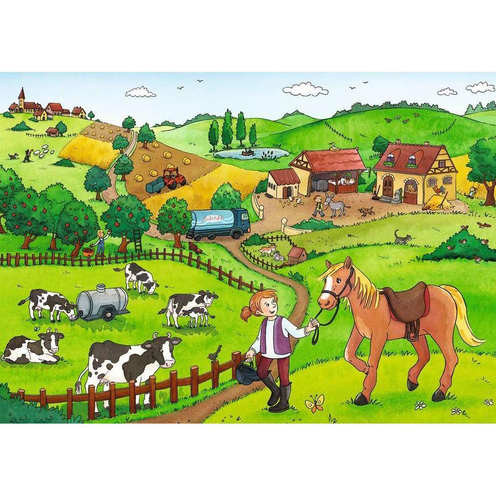 Puzzle Fleissig auf dem Bauernhof, 2 x 12 Teile