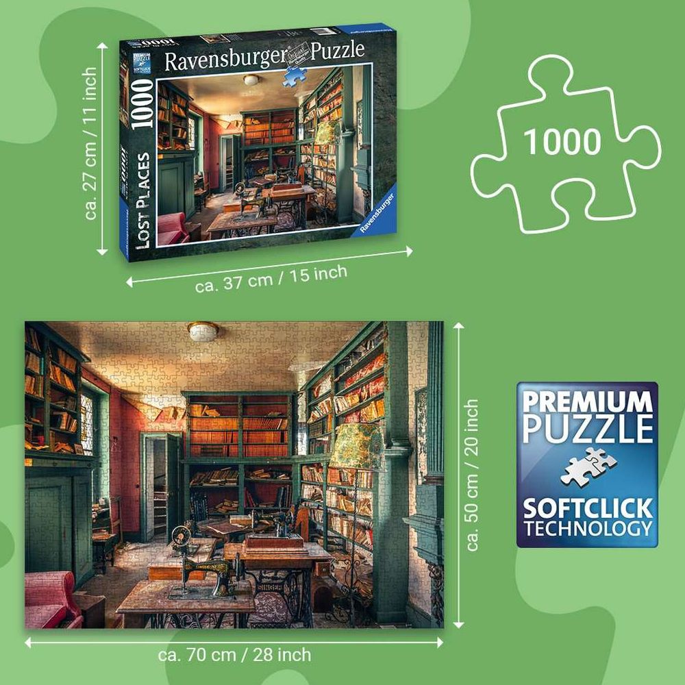 Puzzle Mysterious castle library, 1000 Teile