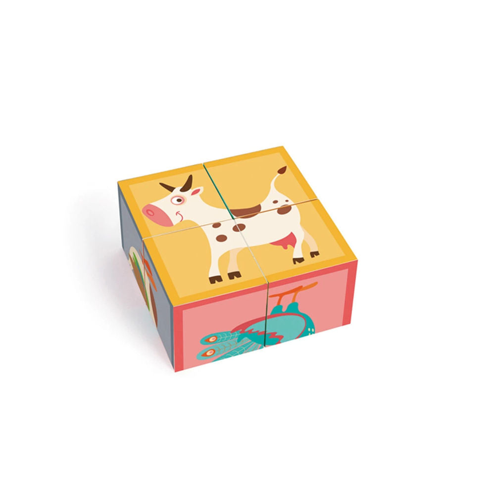 Puzzle Würfelpuzzle Bauernhof Würfel, 4 Teile