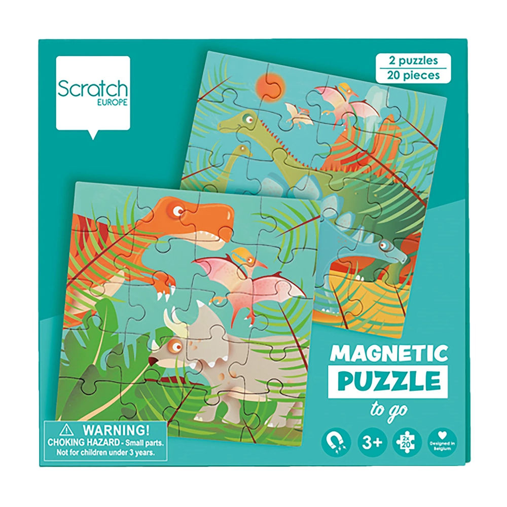 Puzzle Magnetpuzzle Dinosaurier, 2 x 20 Teile