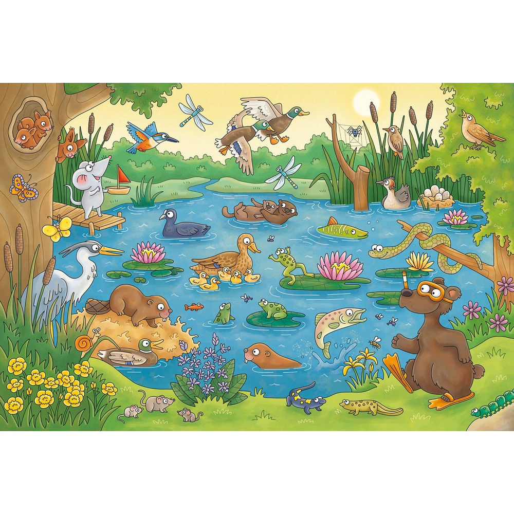 Puzzle Reise in die Natur mit Büchlein, 3 x 48 Teile
