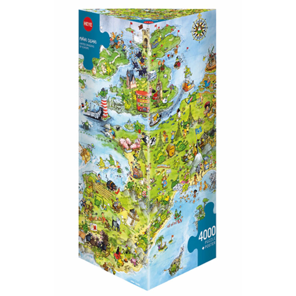 Puzzle Dreieckspuzzle United Dragons of Europe, Degano, 4000 Teile