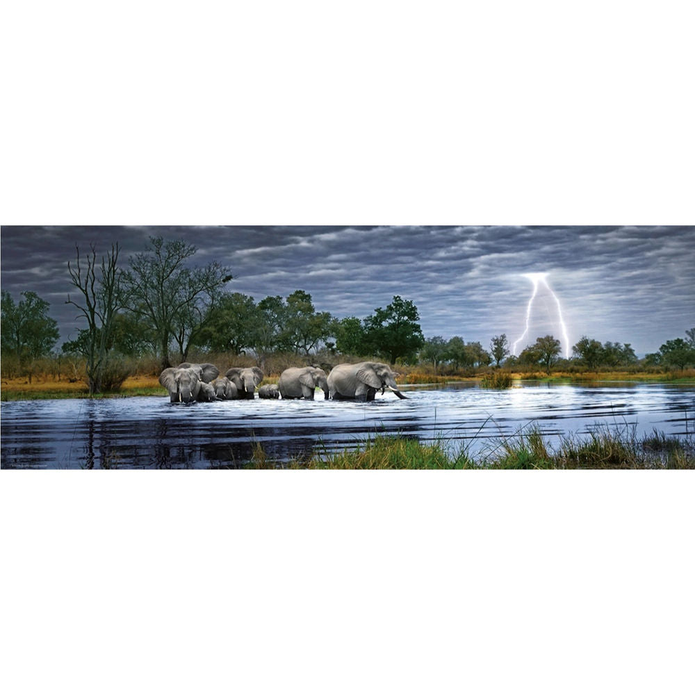 Puzzle Herd of Elephants - Pano. Puzzle, 2000 Teile