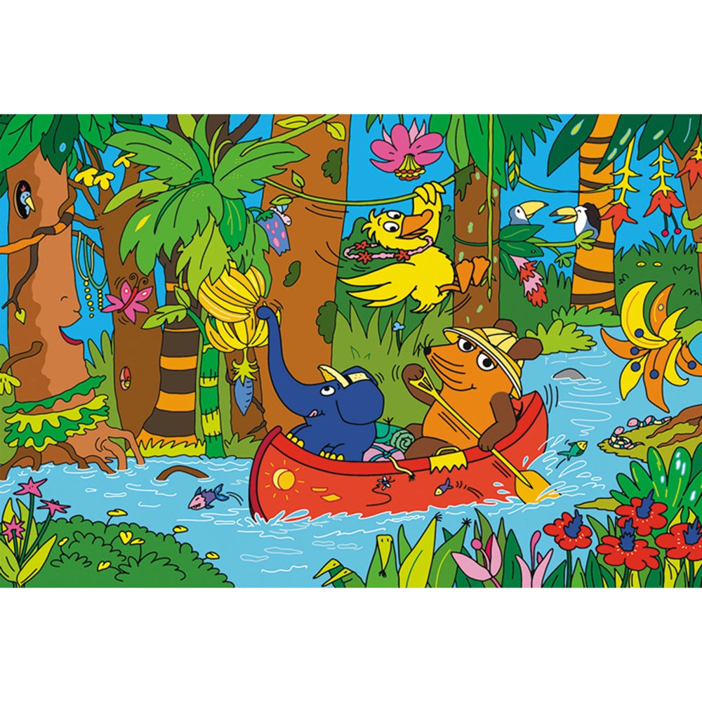 Puzzle Die Maus, Im Dschungel, 100 Teile