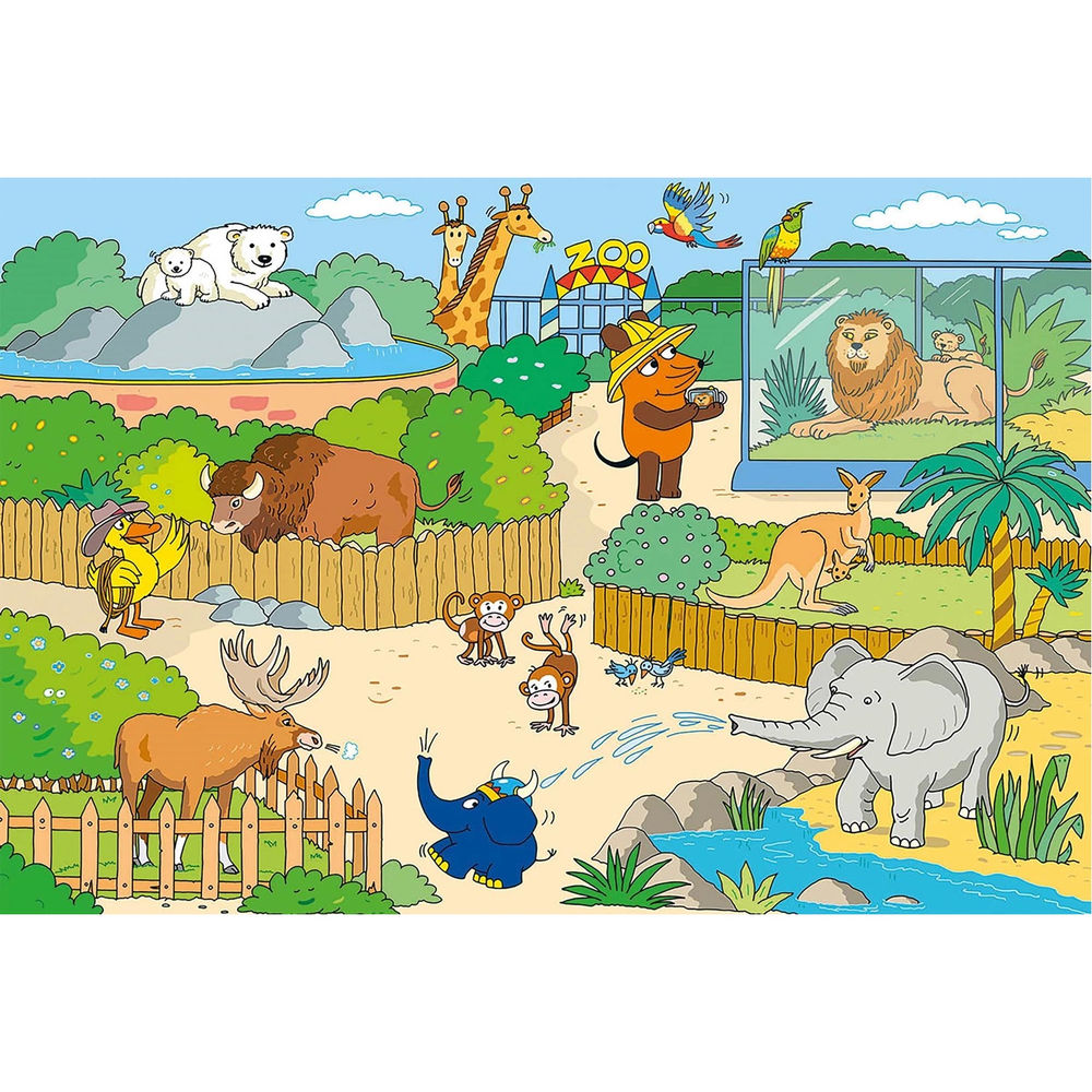 Puzzle Die Maus, Im Zoo, 60 Teile
