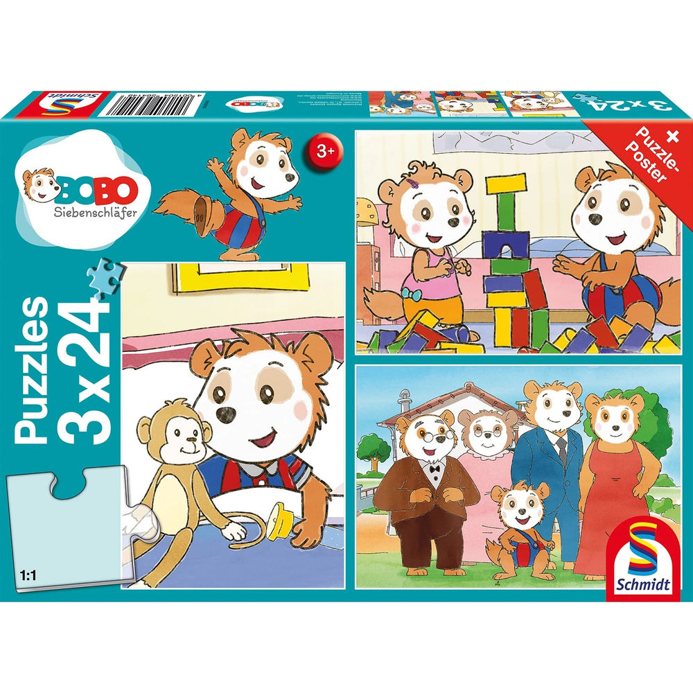 Puzzle Freunde und Familie, 3 x 24 Teile