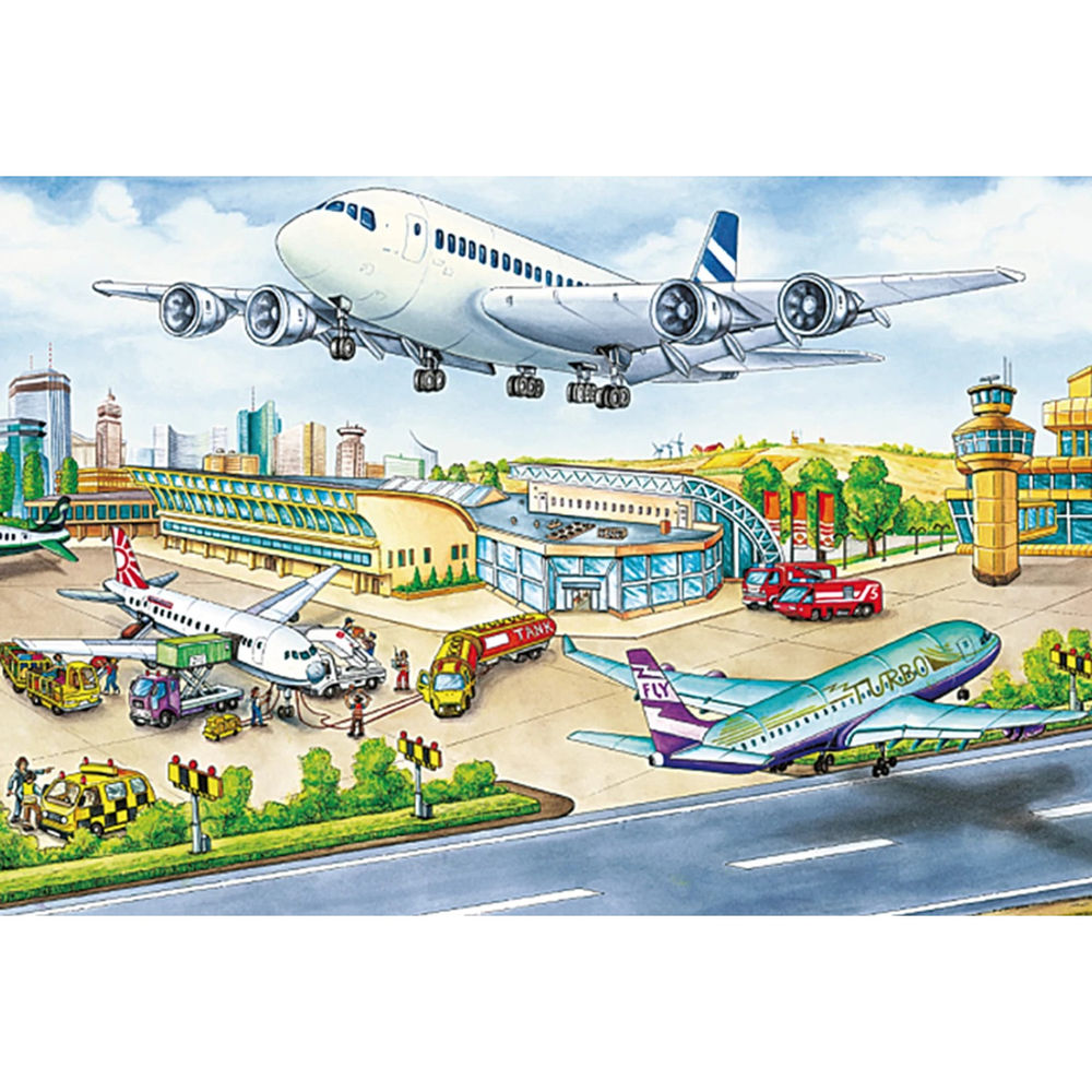 Puzzle Verkehrsmittel & Metallkoffer, 2 x 26, 2 x 48 Teile