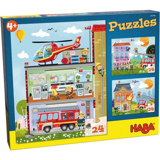 Puzzle Kleine Feuerwehr, 3 x 24 Teile
