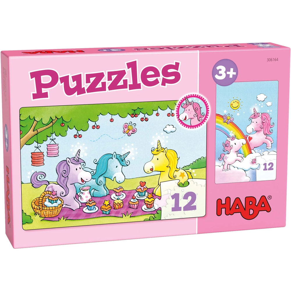 Puzzle Einhorn Glitzerglück – Rosalie & Friends, 2 x 12 Teile