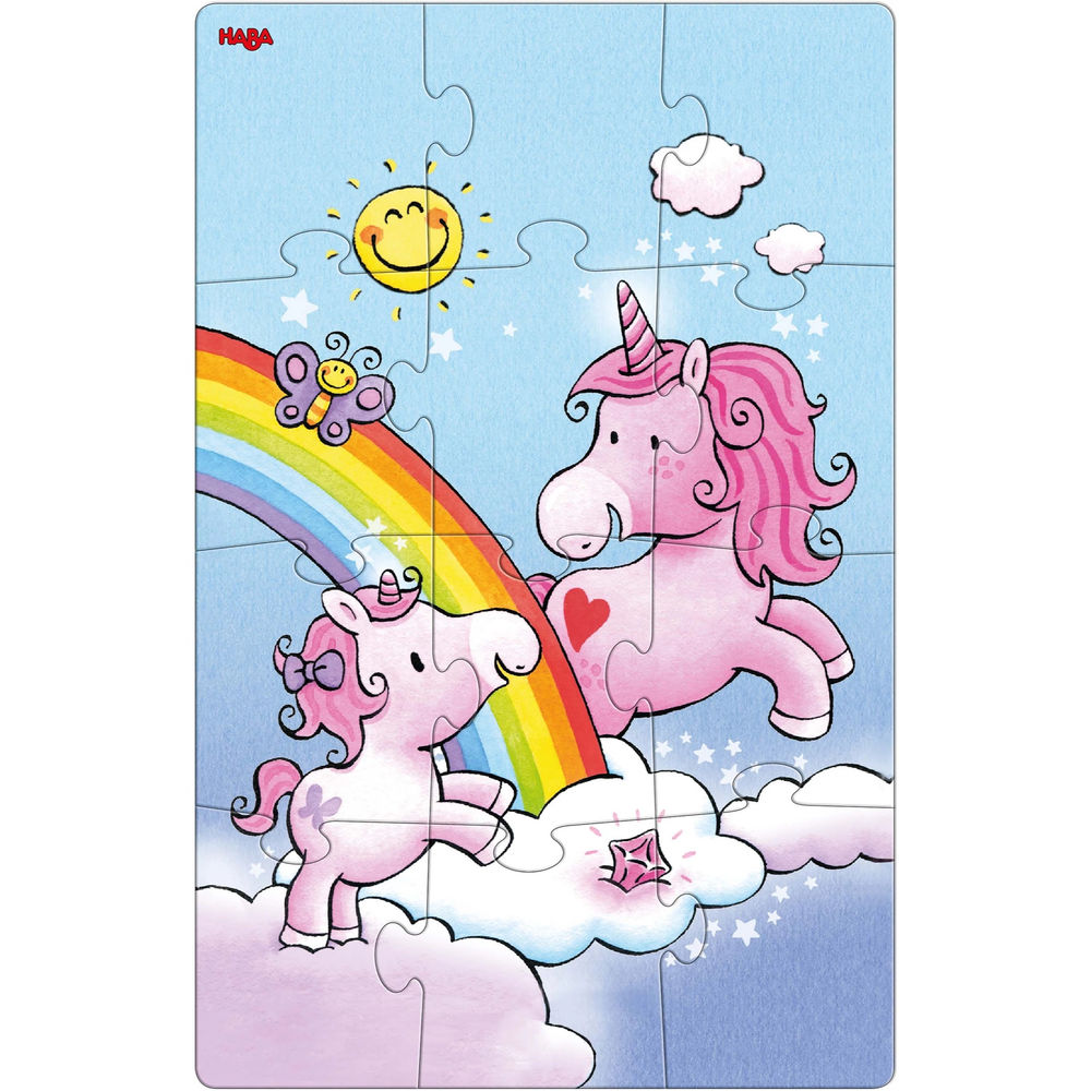Puzzle Einhorn Glitzerglück – Rosalie & Friends, 2 x 12 Teile