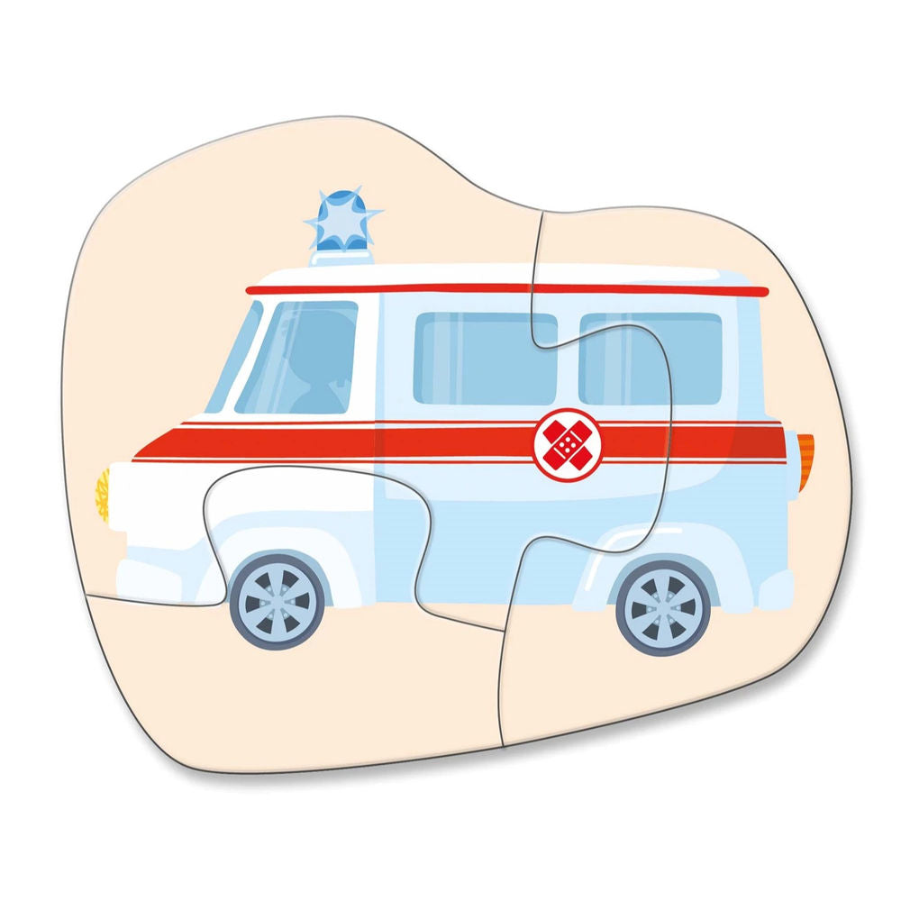 Puzzle 4 Erste Puzzles – Einsatzfahrzeuge, 4 x 4 Teile