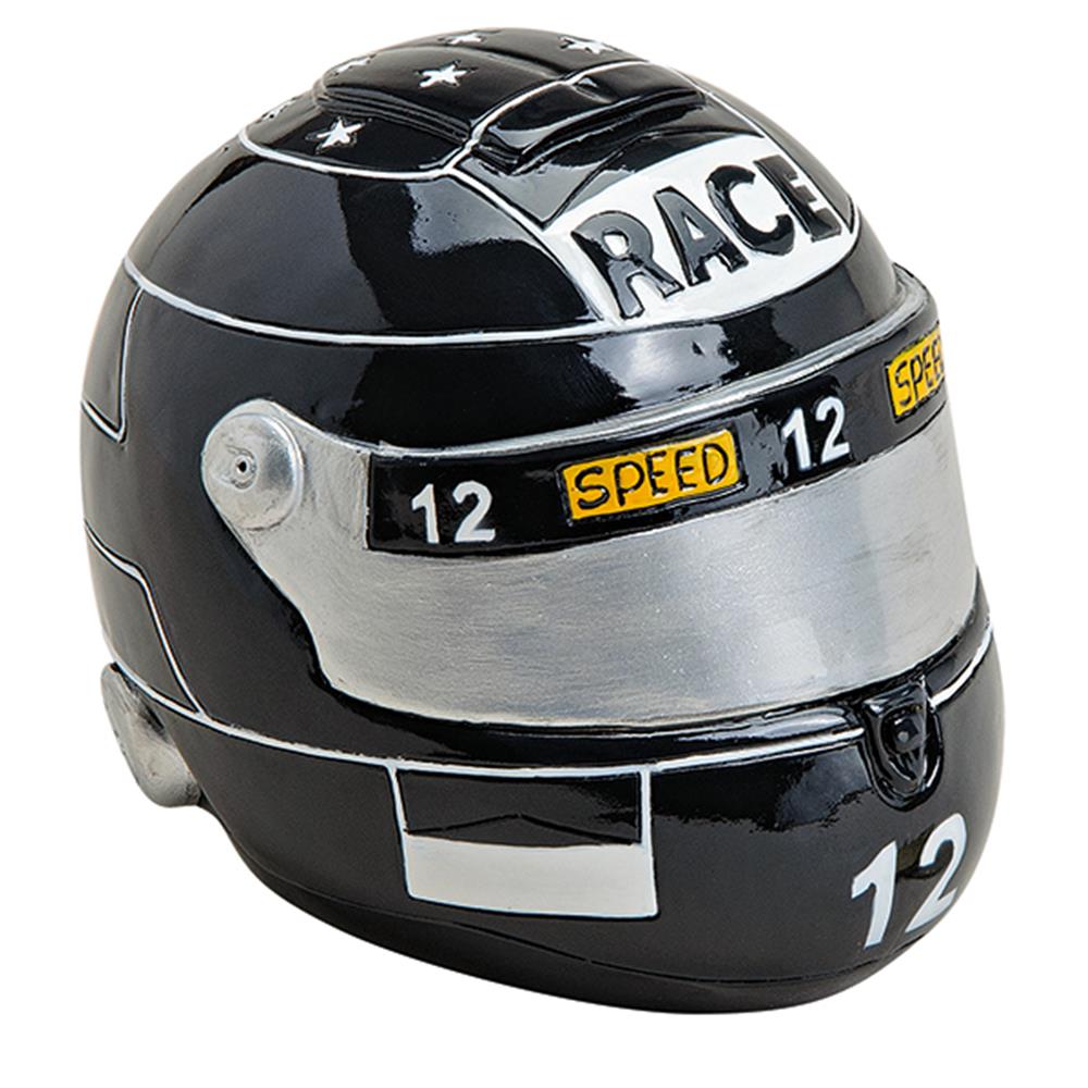 Spardose Motorradhelm, schwarz
