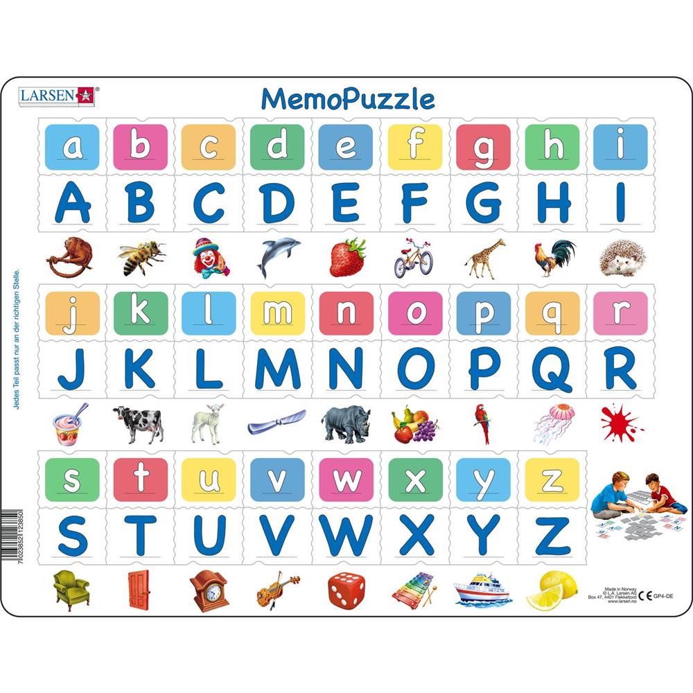 Puzzle MemoPuzzle Das Alphabet mit 26 Gross- und Kleinbuchstaben(26 Buchstaben), 52 Teile