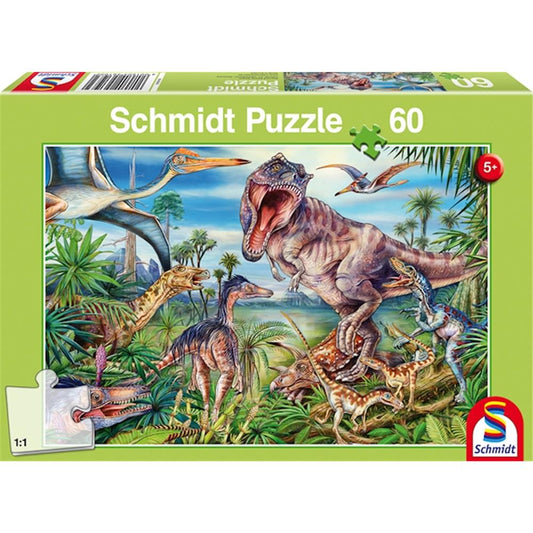 Puzzle Bei den Dinosauriern, 60 Teile