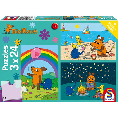 Puzzle Die Maus, Gute Freunde, 3 x 24 Teile