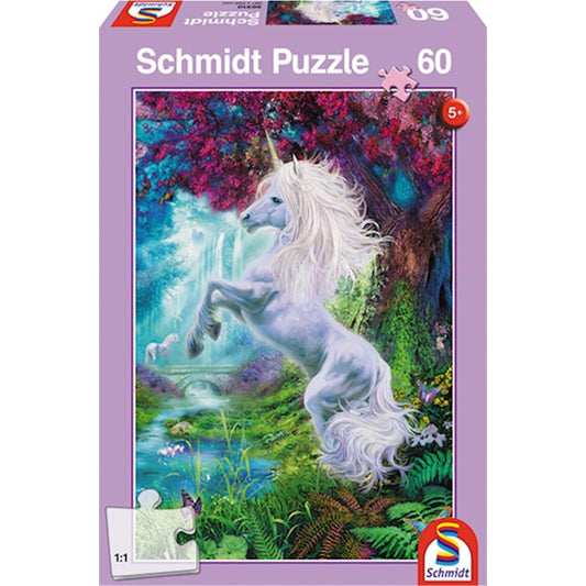 Puzzle Einhorn im verzauberten Garten, 60 Teile