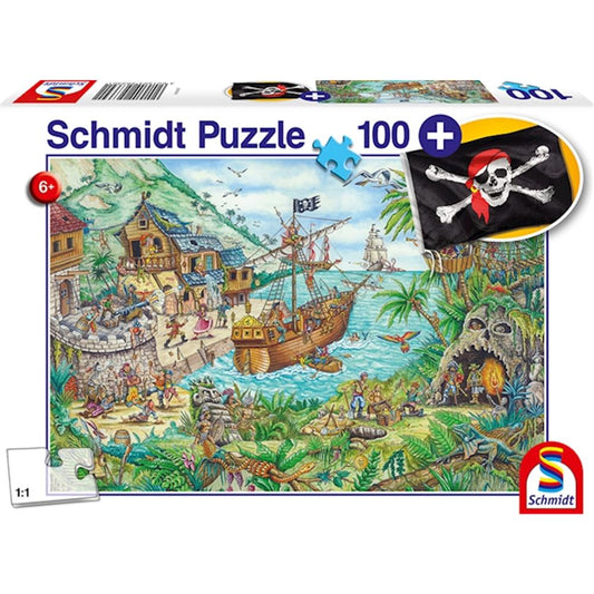 Puzzle In der Piratenbucht, 100 Teile (inkl. Piratenflagge)