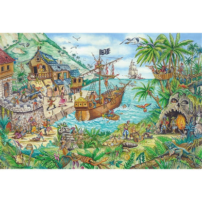 Puzzle In der Piratenbucht, 100 Teile (inkl. Piratenflagge)