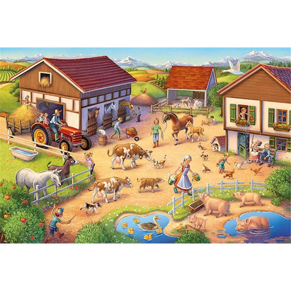 Puzzle Lustiger Bauernhof inkl. Bauernhof-Set, 40 Teile