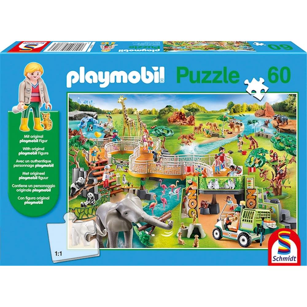 Puzzle Playmobil, Zoo mit Original-Figur, 60 Teile