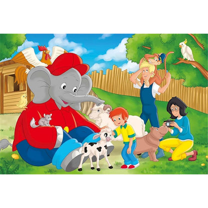 Puzzle Benjamin Blümchen, Im Zoo, 3 x 24 Teile