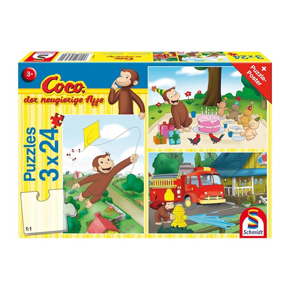 Puzzle Coco, Spass mit Coco, 3 x 24 Teile