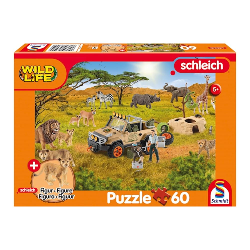 Puzzle Wild Life in der Sarvanne, 60 Teile (inkl. Figur)