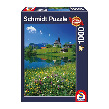 Puzzle Inzell, Einsiedlhof und Kirche St. Nikolaus, 1000 Teile