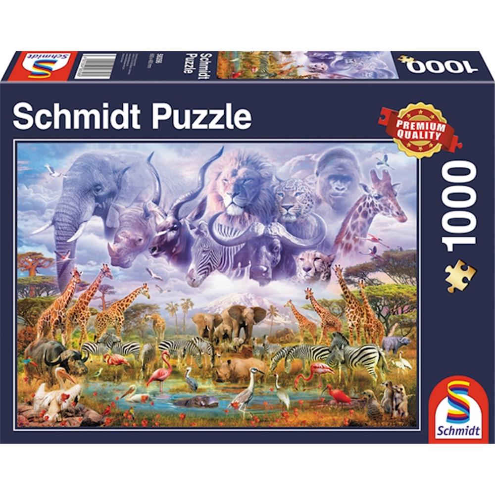 Puzzle Tiere an der Wasserstelle, 1000 Teile