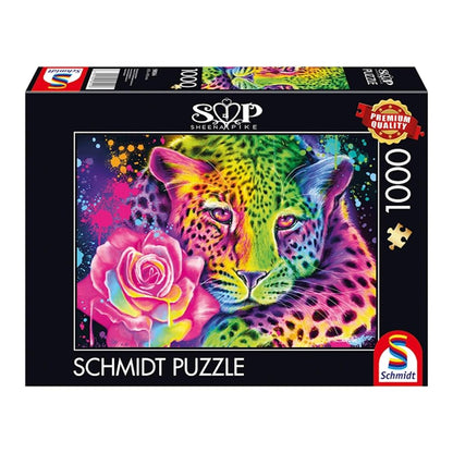 Puzzle Neon Regenbogen Leopard, 1000 Teile