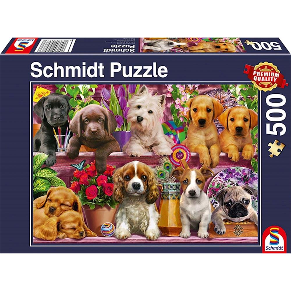 Puzzle Hunde im Regal, 500 Teile