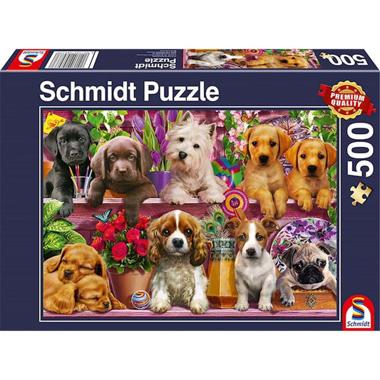 Puzzle Hunde im Regal, 500 Teile