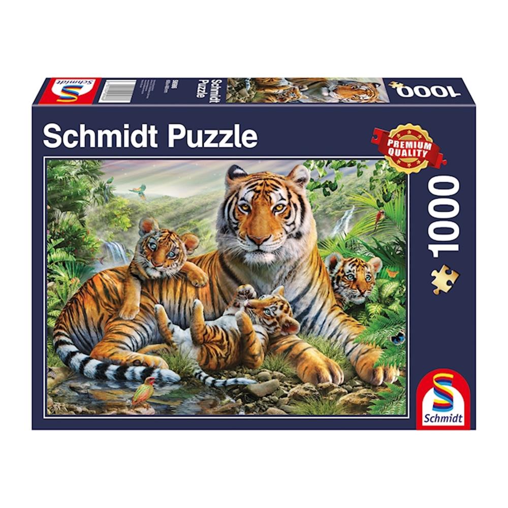 Puzzle Tiger und Welpen, 1000 Teile