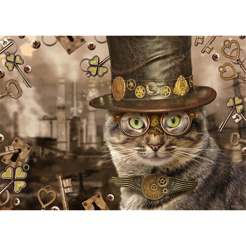 Puzzle Steampunk Katze, 1000 Teile