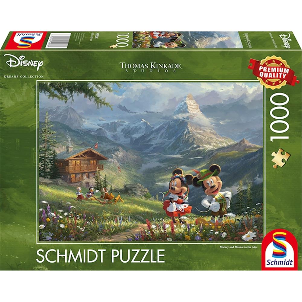 Puzzle Disney Mickey & Minnie in den Alpen, 1000 Teile