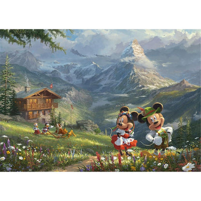 Puzzle Disney Mickey & Minnie in den Alpen, 1000 Teile