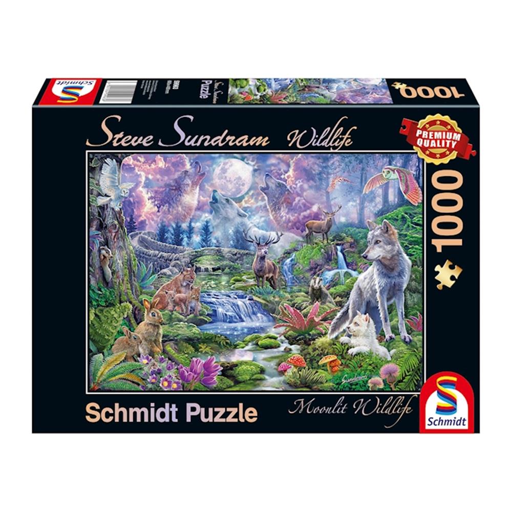 Puzzle Wildtiere im Mondschein 1000 Teile