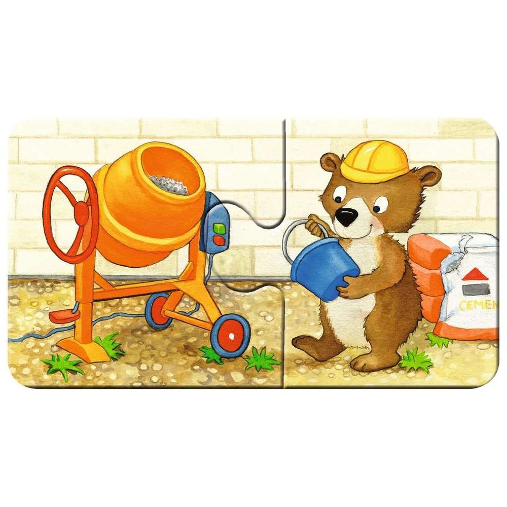 Puzzle Tierische Baustelle, 2 x 9 Teile