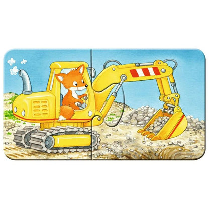 Puzzle Tierische Baustelle, 2 x 9 Teile