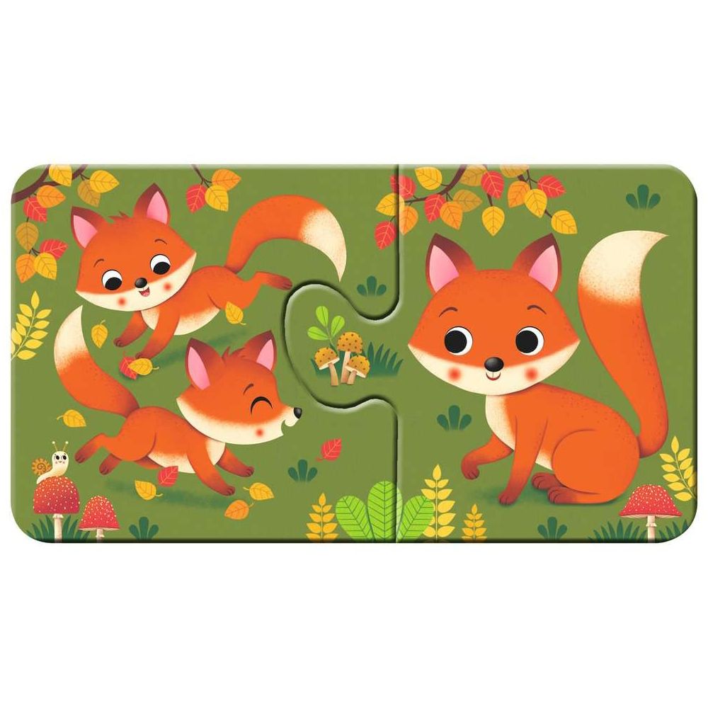 Puzzle Tiere und ihre Kinder, 2 x 9 Teile