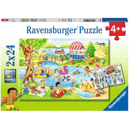 Puzzle Freizeit am See, 2 x 24 Teile