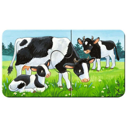 Puzzle Tierfamilien auf dem Bauernhof, 2 x 9 Teile