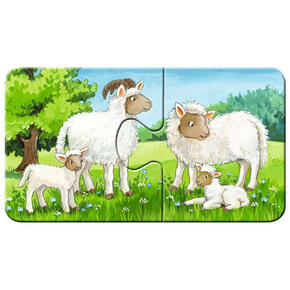 Puzzle Tierfamilien auf dem Bauernhof, 2 x 9 Teile