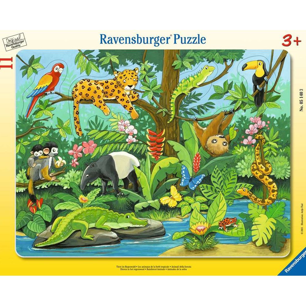 Puzzle Tiere im Regenwald, 11 Teile